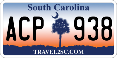 SC license plate ACP938