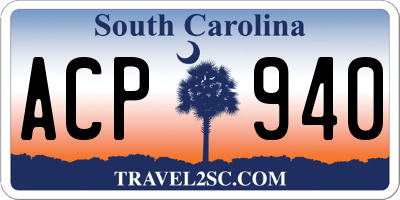 SC license plate ACP940