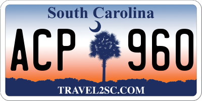 SC license plate ACP960