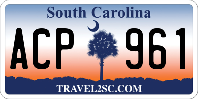 SC license plate ACP961