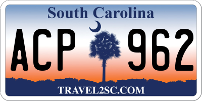 SC license plate ACP962