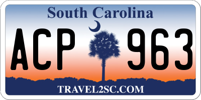 SC license plate ACP963