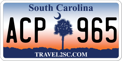 SC license plate ACP965