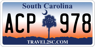 SC license plate ACP978