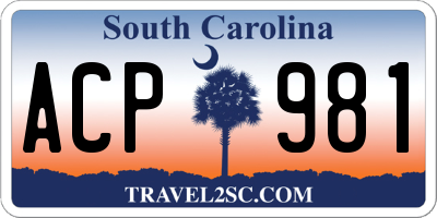 SC license plate ACP981