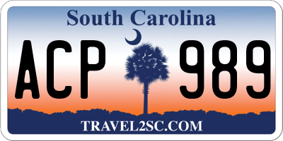 SC license plate ACP989