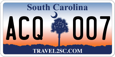 SC license plate ACQ007