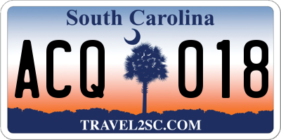 SC license plate ACQ018
