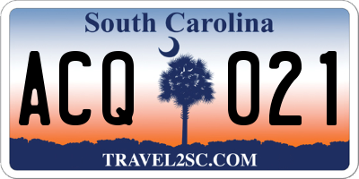 SC license plate ACQ021