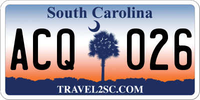 SC license plate ACQ026