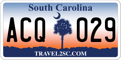 SC license plate ACQ029