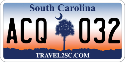 SC license plate ACQ032