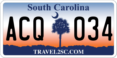 SC license plate ACQ034