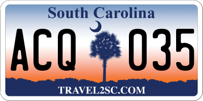 SC license plate ACQ035