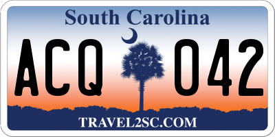 SC license plate ACQ042