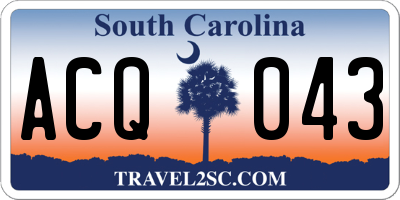 SC license plate ACQ043