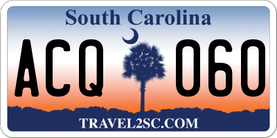 SC license plate ACQ060