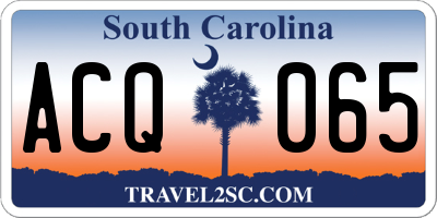 SC license plate ACQ065