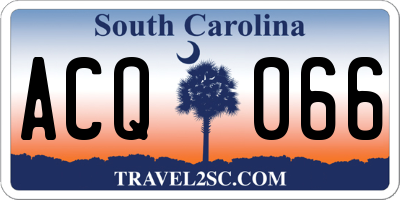 SC license plate ACQ066