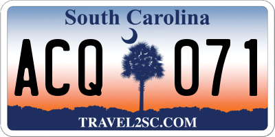 SC license plate ACQ071