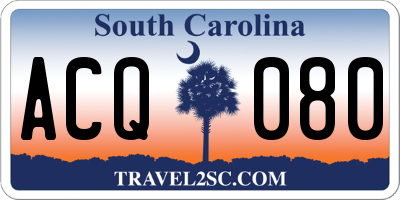 SC license plate ACQ080