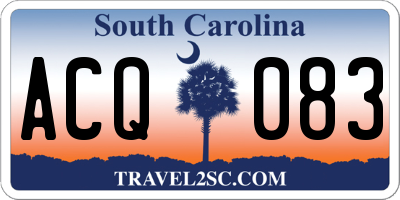 SC license plate ACQ083