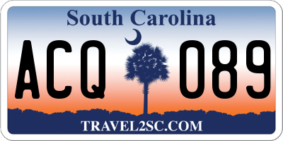 SC license plate ACQ089