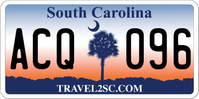 SC license plate ACQ096