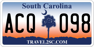 SC license plate ACQ098