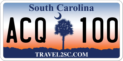 SC license plate ACQ100