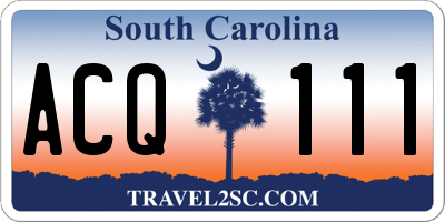 SC license plate ACQ111