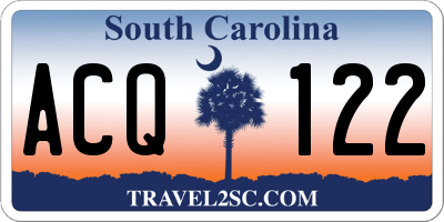 SC license plate ACQ122
