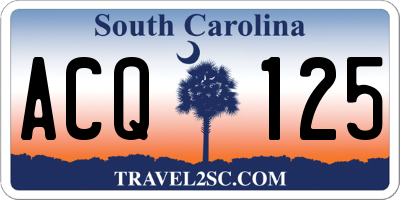 SC license plate ACQ125