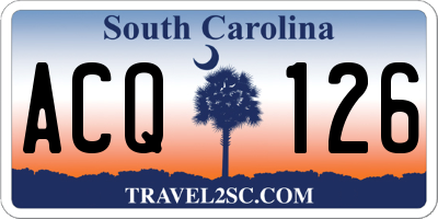 SC license plate ACQ126