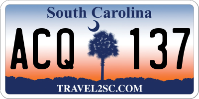 SC license plate ACQ137