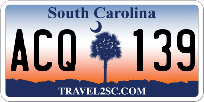 SC license plate ACQ139