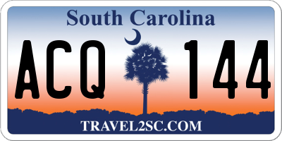 SC license plate ACQ144
