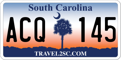 SC license plate ACQ145