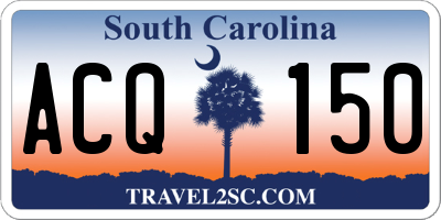 SC license plate ACQ150