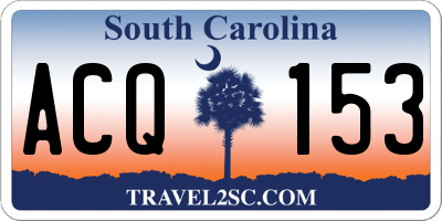 SC license plate ACQ153