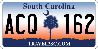 SC license plate ACQ162