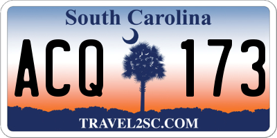 SC license plate ACQ173