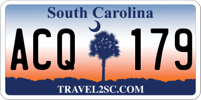 SC license plate ACQ179