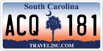 SC license plate ACQ181