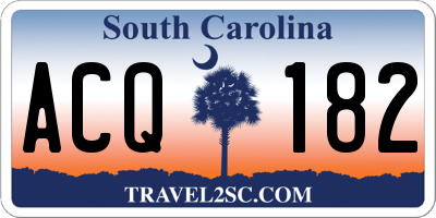 SC license plate ACQ182