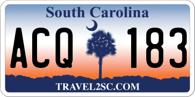 SC license plate ACQ183