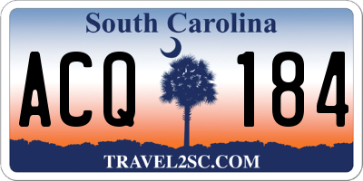 SC license plate ACQ184