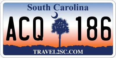 SC license plate ACQ186