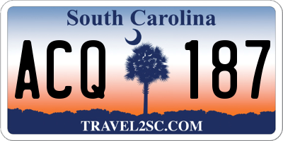 SC license plate ACQ187