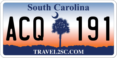 SC license plate ACQ191